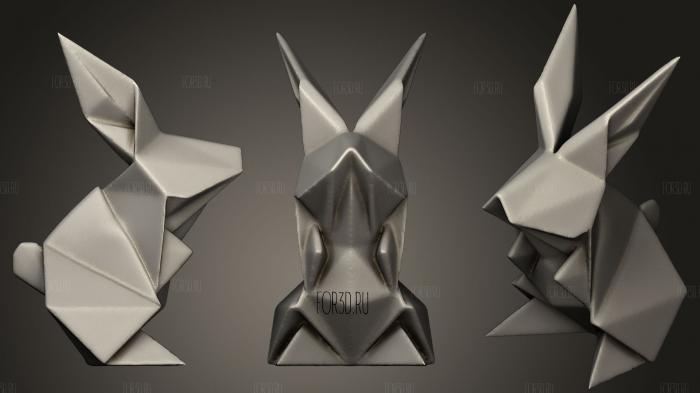 Origami Bunny stl model for CNC